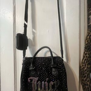 Juicy Couture Black and Multicolor Rhinestone Satchel